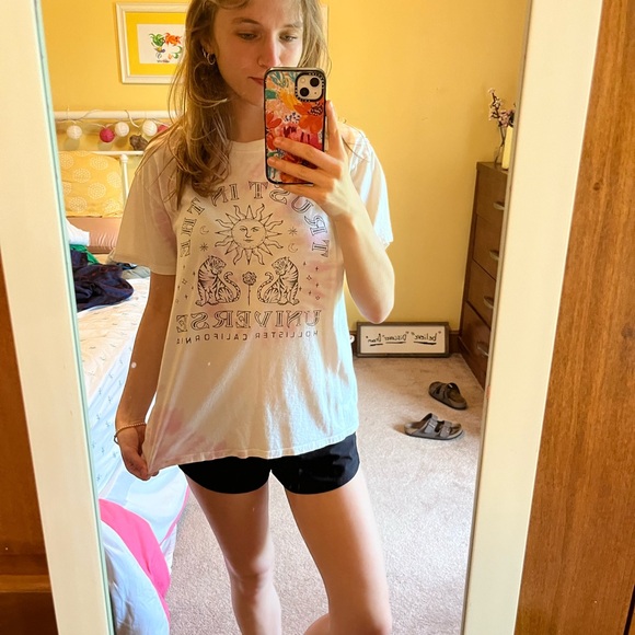 Hollister Pink and Yellow Tie Dye Graphic Short Sleeve Tee - Picture 4 of 4